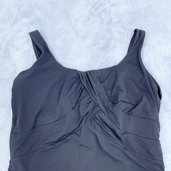 Lands End SlenderSuit Carmela Tummy Control One Piece Swimsuit Black Womens 22W - Picture 2 of 10